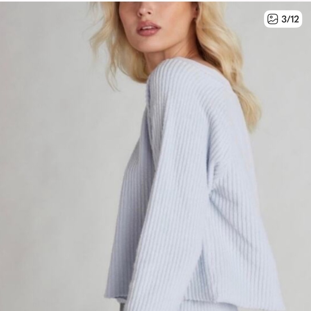 Wildfox Heather light Blue Gray Long Sleeve Top size M - Picture 12 of 12